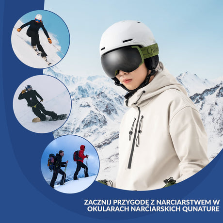 ROCKBROS Qunature Gogle Śnieżne Ochrona UV Podwójne Soczewki Przeciwmgielne-Q23-005 Gogle narciarskie
