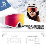 ROCKBROS Qunature Gogle Narciarskie Śniegowe Ochrona UV Damskie/Męskie Przeciwmgielne -Q23-003 Gogle narciarskie