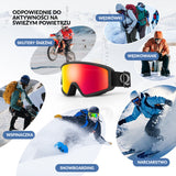 ROCKBROS Qunature Gogle Narciarskie Śniegowe Ochrona UV Damskie/Męskie Przeciwmgielne -Q23-003 Gogle narciarskie