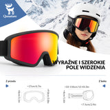 ROCKBROS Qunature Gogle Narciarskie Śniegowe Ochrona UV Damskie/Męskie Przeciwmgielne -Q23-003 Gogle narciarskie