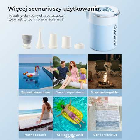 Qunature Qunature Mini Szybka Pompka Elektryczna 1500 mAh, Funkcja Inflacji i Deflacji Elektronika