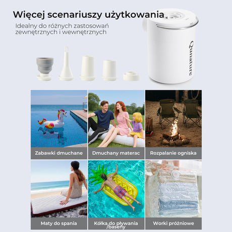 Qunature Qunature Mini Szybka Pompka Elektryczna 1500 mAh, Funkcja Inflacji i Deflacji Elektronika