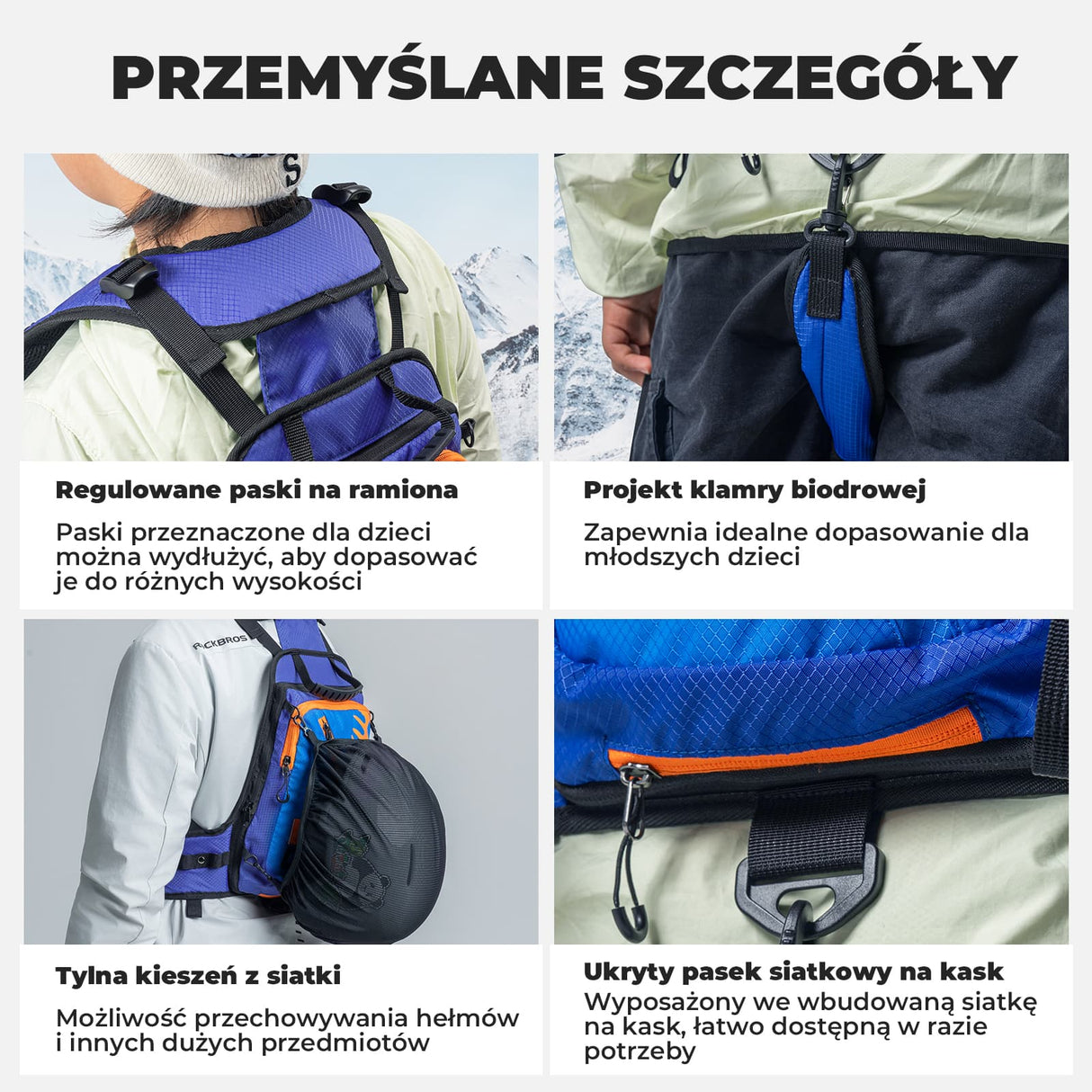 Qunature Qunature Plecak do Nauki Jazdy na Nartach dla Dzieci-H53 Plecak narciarski