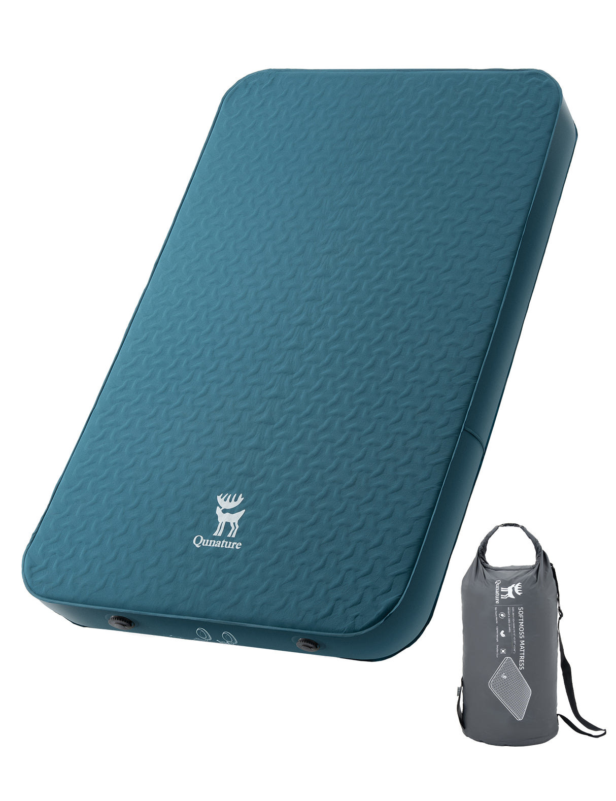 Qunature Qunature Przenośna Nadmuchiwana Mata Piankowa do Spania 4 Calowa BiwakNiebieski 1-osobowa