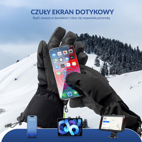 ROCKBROS Qunature Rękawice Narciarskie Z Ekranem Dotykowym I Zamkiem-014-S347 Rękawiczki