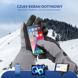 ROCKBROS Qunature Rękawice Narciarskie Z Ekranem Dotykowym I Zamkiem-014-S347 Rękawiczki