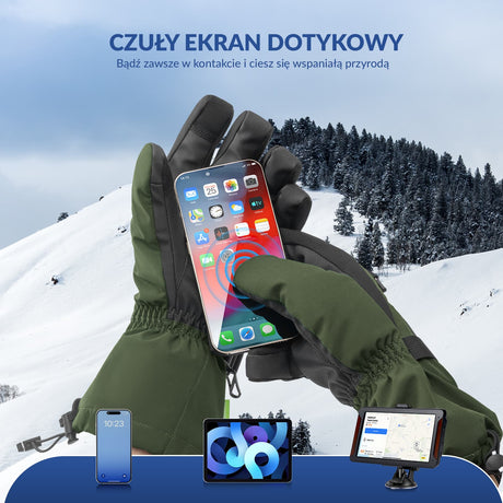 ROCKBROS Qunature Rękawice Narciarskie Z Ekranem Dotykowym I Zamkiem-014-S347 Rękawiczki