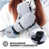 Qunature Rękawiczki Narciarskie z Pełnymi Palcami Wodoodporne Termiczne z Funkcją Ekranu Dotykowego -014-S345