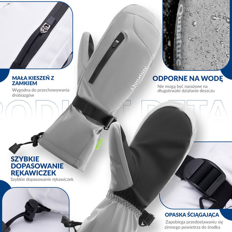 ROCKBROS Qunature Rękawiczki Narciarskie Zimowe z Funkcją Ekranu Dotykowego Wodoodporne Wielobarwny-014-S346 Rękawiczki
