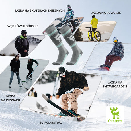 ROCKBROS Qunature Skarpetki Narciarskie Zimowe Termiczne Wykonane Unisex Rozmiar -Q23-011 Skarpetka