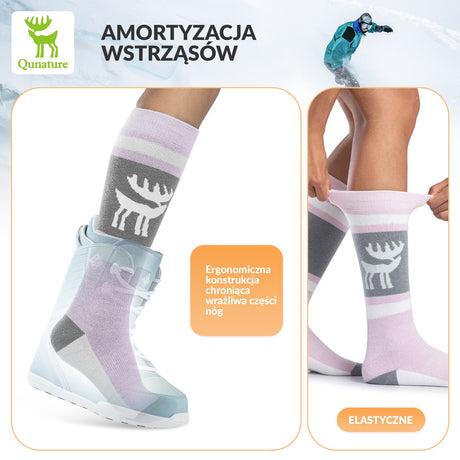 ROCKBROS Qunature Skarpetki Narciarskie Zimowe Termiczne Wykonane Unisex Rozmiar -Q23-011 Skarpetka