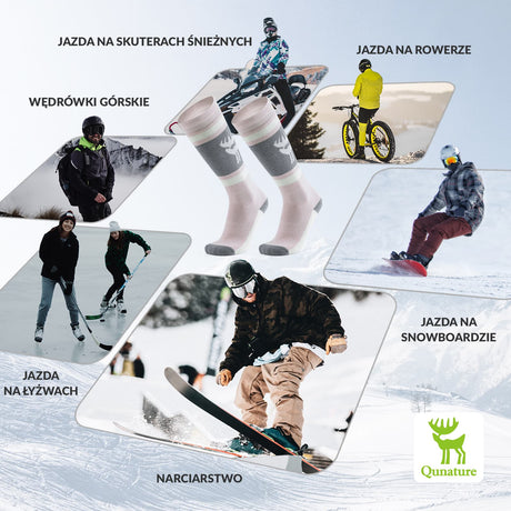 ROCKBROS Qunature Skarpetki Narciarskie Zimowe Termiczne Wykonane Unisex Rozmiar -Q23-011 Skarpetka