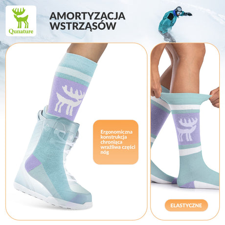 ROCKBROS Qunature Skarpetki Narciarskie Zimowe Termiczne Wykonane Unisex Rozmiar -Q23-011 Skarpetka