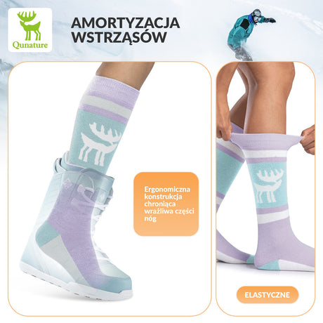 ROCKBROS Qunature Skarpetki Narciarskie Zimowe Termiczne Wykonane Unisex Rozmiar -Q23-011 Skarpetka