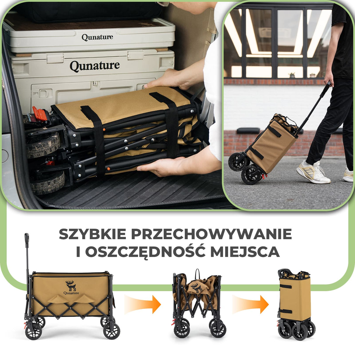 Qunature Qunature Składany Wózek Turystyczny 120 L Biwak
