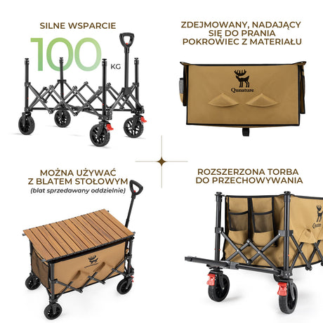 Qunature Qunature Składany Wózek Turystyczny 120 L Biwak