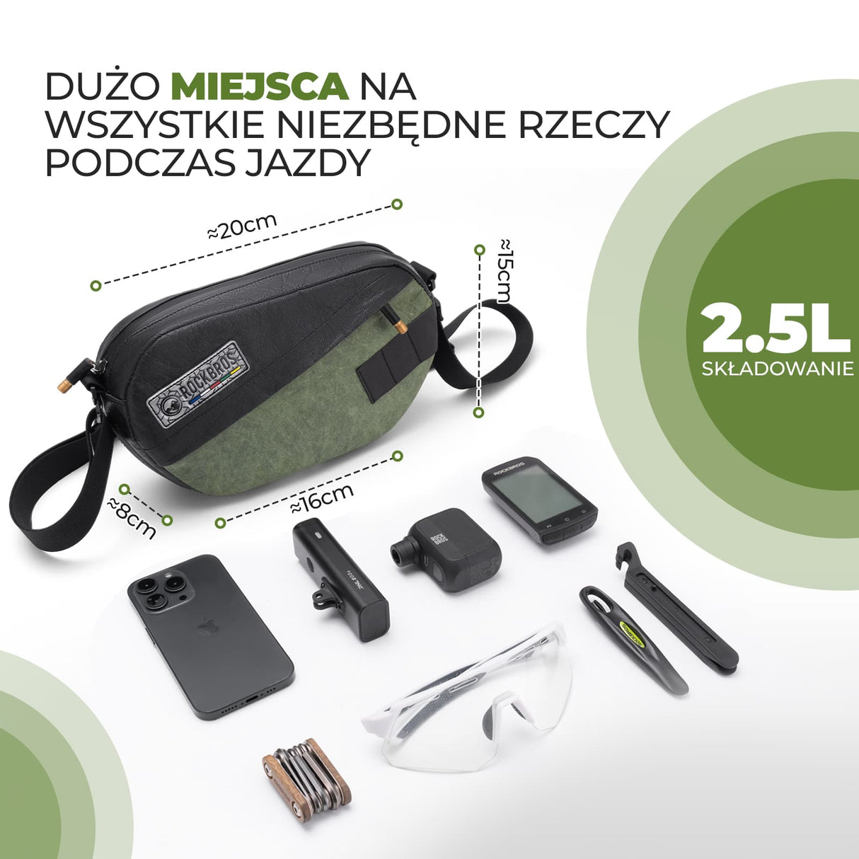 ROAD TO SKY Ekologiczna Torba na Kierownicę 2,5 L-TL005