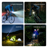 ROCKBROS ROAD TO SKY Lampka Rowerowa Przednia 600–1200–1500 lm Wodoodporny Światła rowerowe