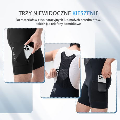 ROAD TO SKY ROAD TO SKY Męskie Letnie Spodenki Kolarskie Z Szelkami I Wysokiej Jakości Wkładką - TLDK001-1 Spodnie rowerowe na szelkach