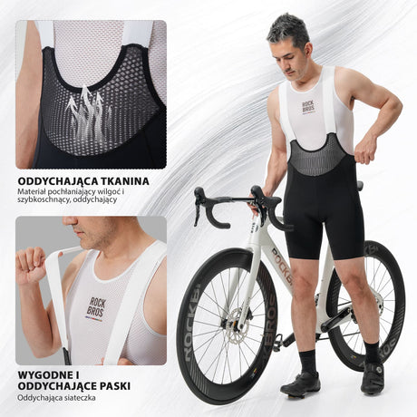 ROAD TO SKY ROAD TO SKY Męskie Letnie Spodenki Kolarskie Z Szelkami I Wysokiej Jakości Wkładką - TLDK001-1 Spodnie rowerowe na szelkach