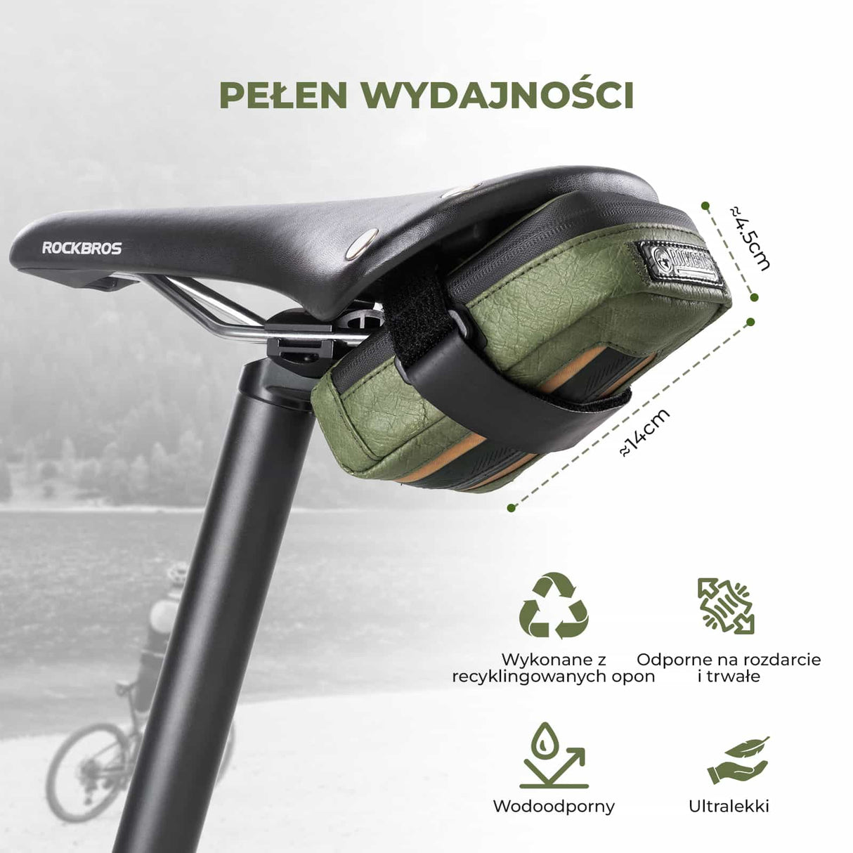 ROCKBROS ROAD TO SKY Ekologiczna Siodłowa Torba Rowerowa 0,4 L-TL007 Torby podsiodłowe