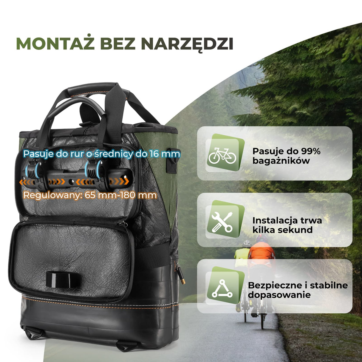 ROCKBROS ROAD TO SKY Ekologiczna Torba na Bagażnik 12 L-TL008 Torby na bagażnik