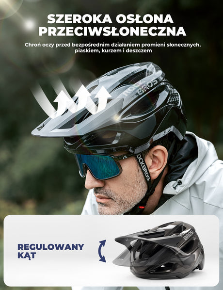 ROCKBROS Kask Rowerowy MTB z Dużym Daszkiem-LK-99 Kaski