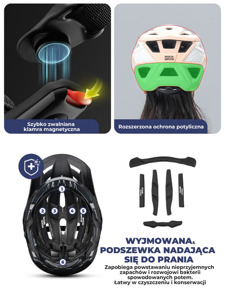 ROCKBROS Kask Rowerowy MTB z Dużym Daszkiem-LK-99 Kaski