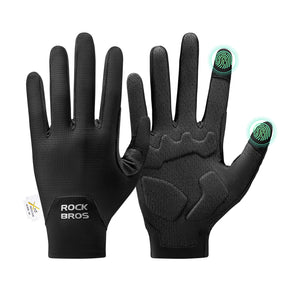 ROCKBROS Rękawiczki Rowerowe Touchscreen Z Amortyzacją Wiosenno-letni Cienki Styl-S403-1 RękawiczkiCzarny M