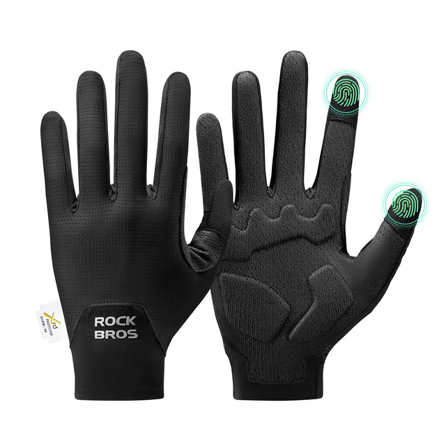 ROCKBROS Rękawiczki Rowerowe Touchscreen Z Amortyzacją Wiosenno-letni Cienki Styl-S403-1 RękawiczkiCzarny M
