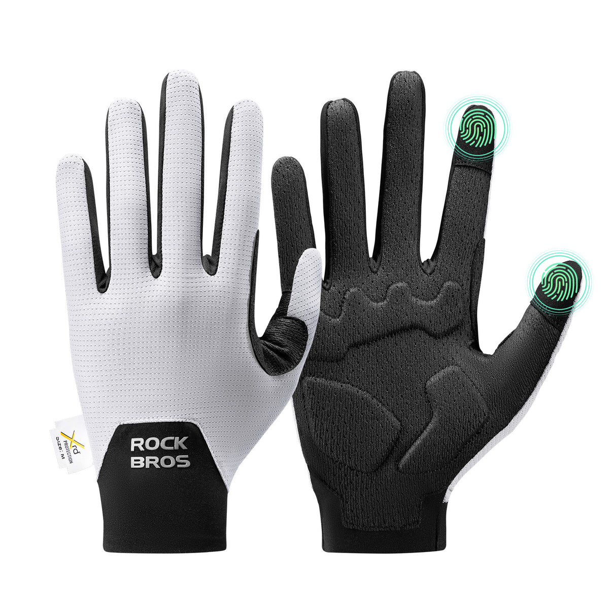 ROCKBROS Rękawiczki Rowerowe Touchscreen Z Amortyzacją Wiosenno-letni Cienki Styl-S403-1 RękawiczkiBiałe M