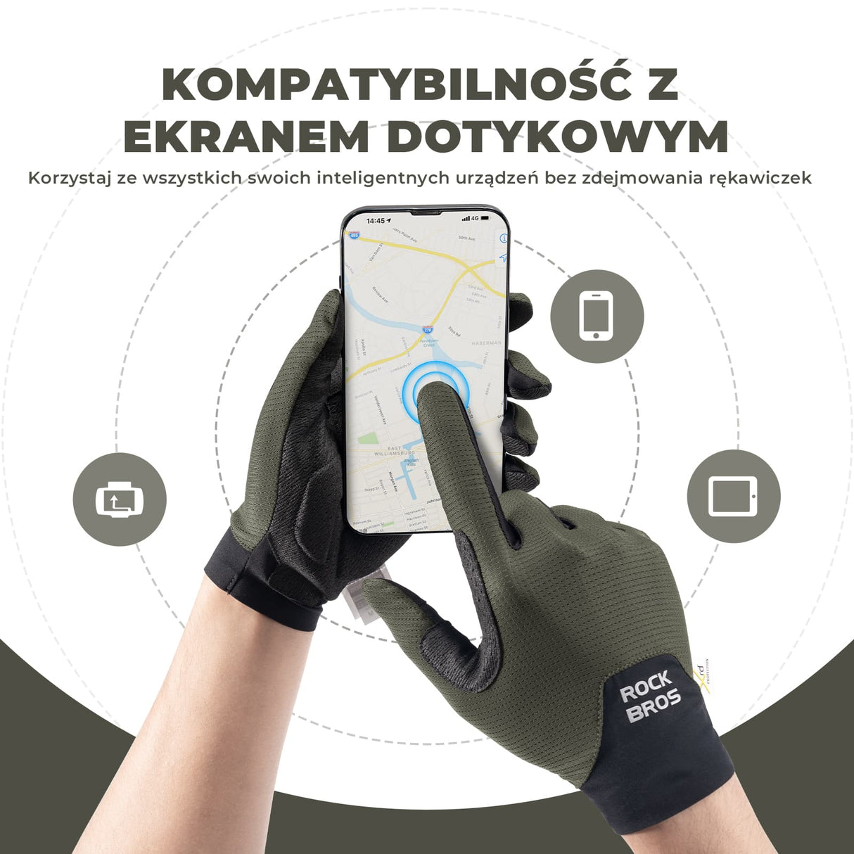 ROCKBROS Rękawiczki Rowerowe Touchscreen Z Amortyzacją Wiosenno-letni Cienki Styl-S403-1 Rękawiczki