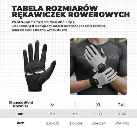 ROCKBROS Rękawiczki Rowerowe Touchscreen Z Amortyzacją Wiosenno-letni Cienki Styl-S403-1 Rękawiczki