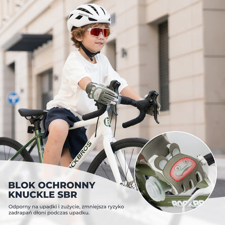 ROCKBROS Rękawiczki Dziecięce Sportowe Dla 2–12 Lat, Komfortowe i Bezpieczne-S374 Rękawiczki