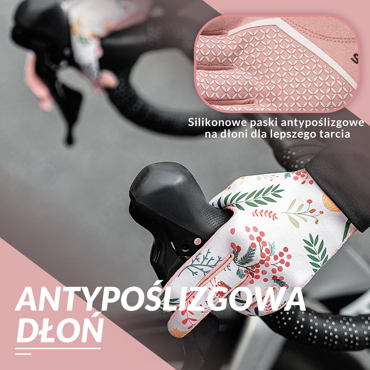 ROCKBROS Rękawiczki Rowerowe Kobiety Wiosna Jesień Rękawiczki z Ekranem Dotykowym