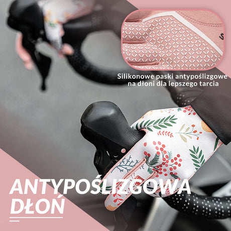 ROCKBROS Rękawiczki Rowerowe Kobiety Wiosna Jesień Rękawiczki z Ekranem Dotykowym
