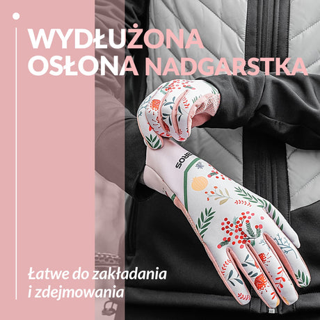 ROCKBROS Rękawiczki Rowerowe Kobiety Wiosna Jesień Rękawiczki z Ekranem Dotykowym