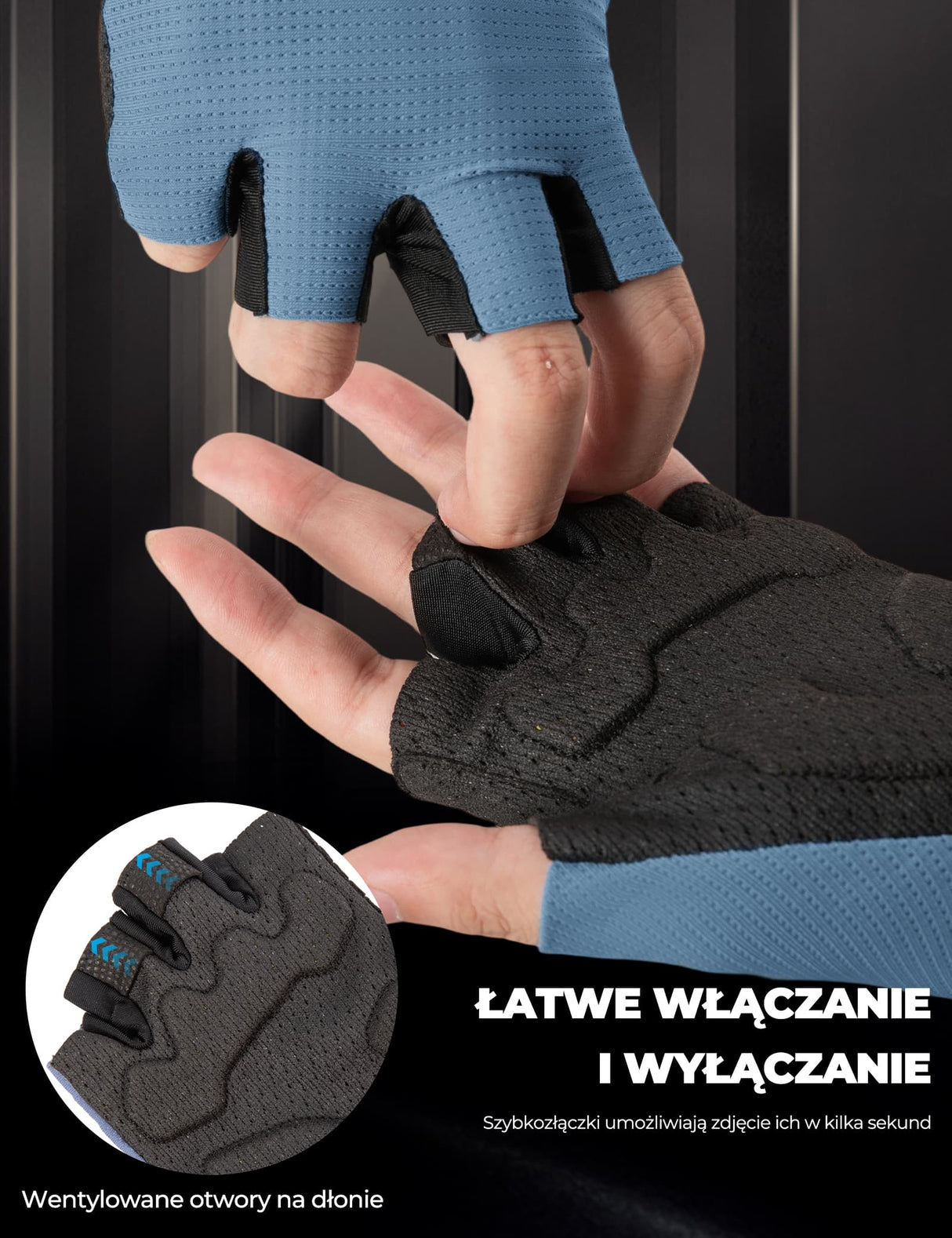 ROCKBROS Rękawiczki Rowerowe Krótkie Z Technologią PORON XRD Amortyzujące - S403 Rękawiczki