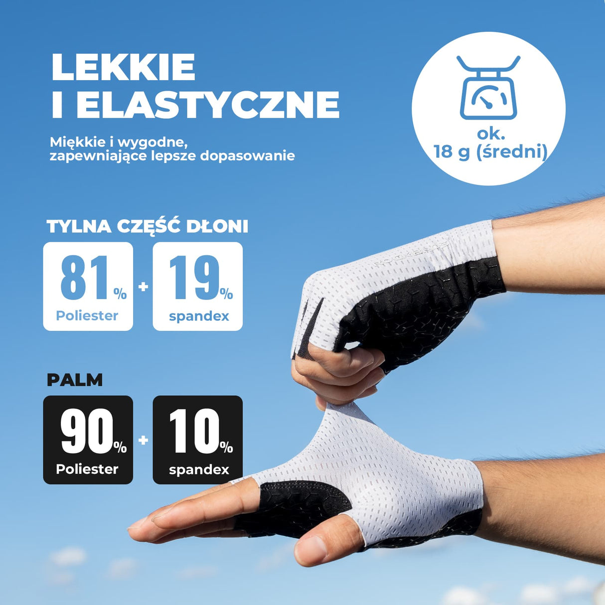 ROCKBROS Rękawiczki Rowerowe bez Palców Maksymalna Przyczepność i Wentylacja-S376 Rękawiczki