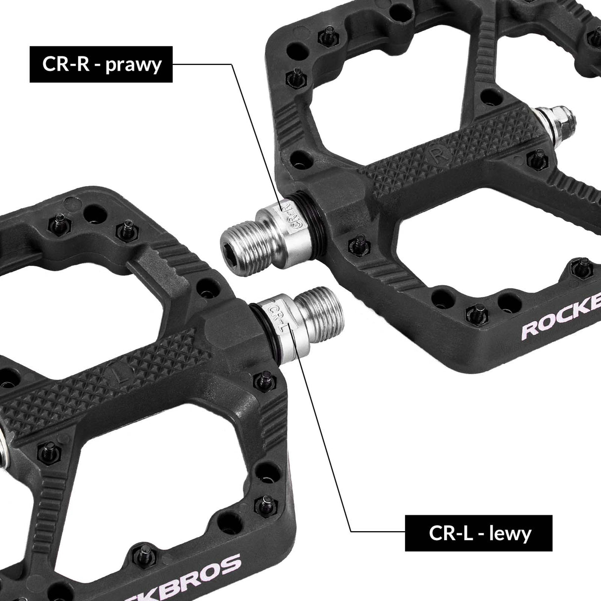 ROCKBROS rowerowe pedały nylonowe, antypoślizgowe, odporne na zużycie pedały 9/16 cala, idealne do rowerów
