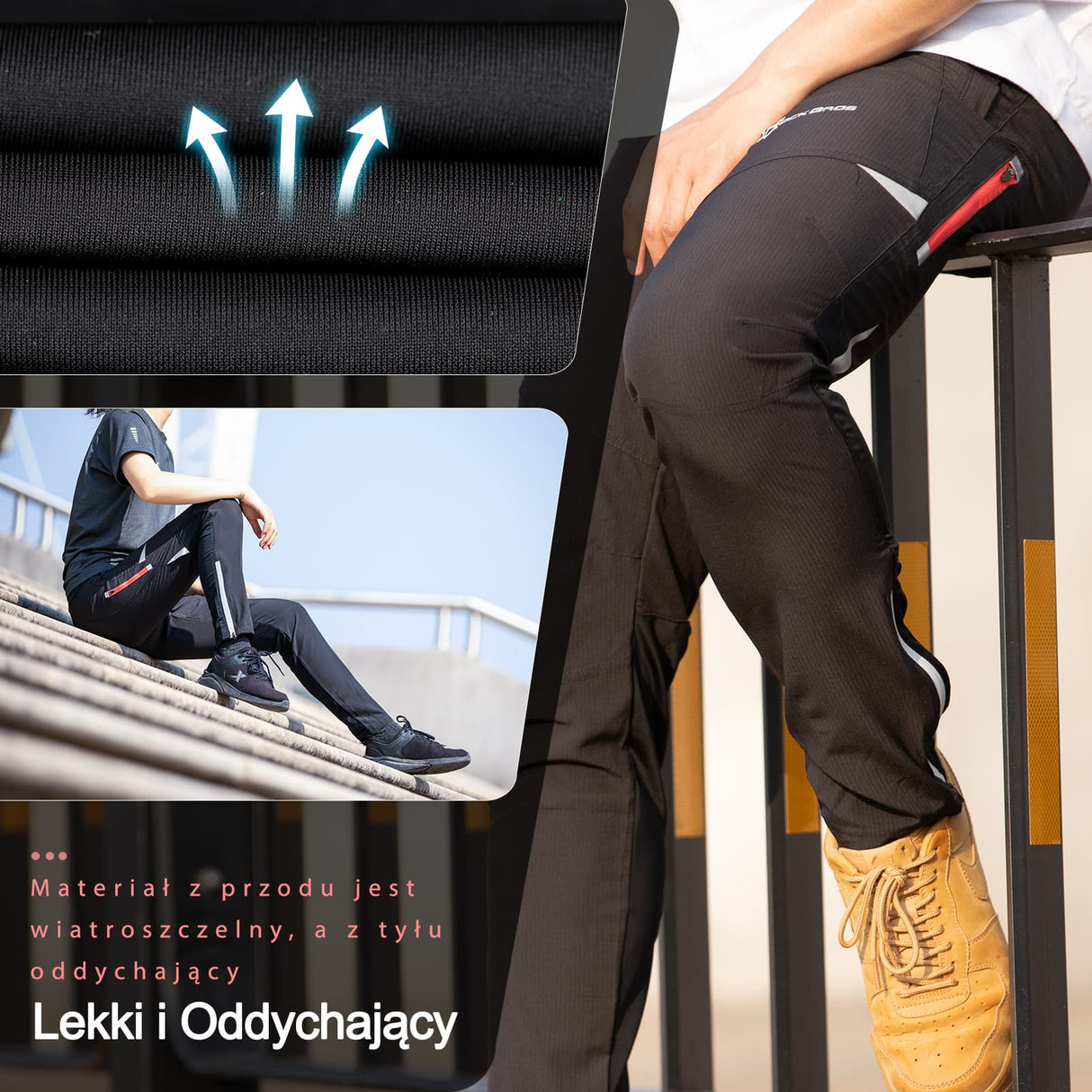 ROCKBROS Spodnie Kolarskie Męskie Oddychające o Wysokiej Elastyczności-YPK010-1 Spodnie