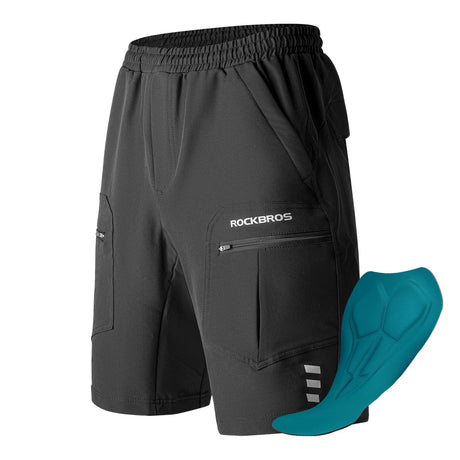ROCKBROS Męskie Szorty Rowerowe Casualowe z Odpinaną Wkładką 3D-YPK048 Spodenki