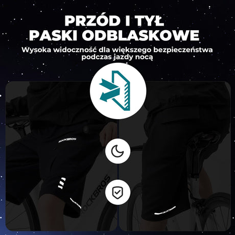 ROCKBROS Męskie Szorty Rowerowe Casualowe z Odpinaną Wkładką 3D-YPK048 Spodenki