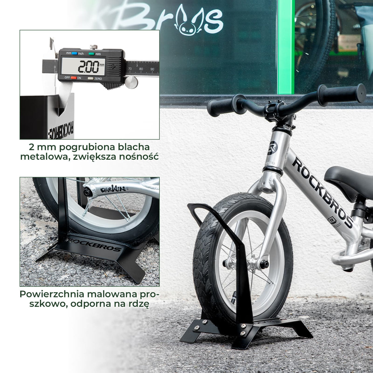 ROCKBROS Stojak Parkingowy do Rowerka Biegowego 12″-HS-T013L Stojaki rowerowe