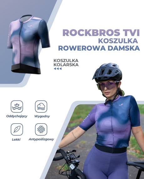 ROCKBROS TVI Damska Koszulka Rowerowa Komfort i Styl na Letnie Wyprawy Koszulki