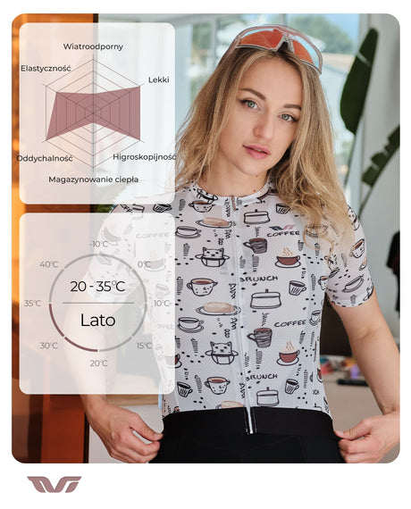 ROCKBROS TVI Damska Koszulka Rowerowa Szybkoschnąca i Stylowa Koszulki