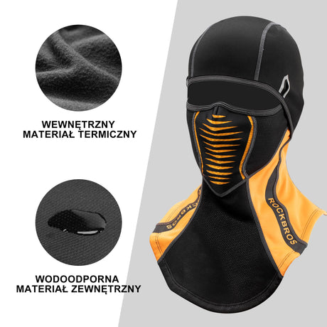 ROCKBROS Kominiarka Zimowa, Ocieplana Wielofunkcjonalna dla Kobiet i Mężczyzn Kominiarki