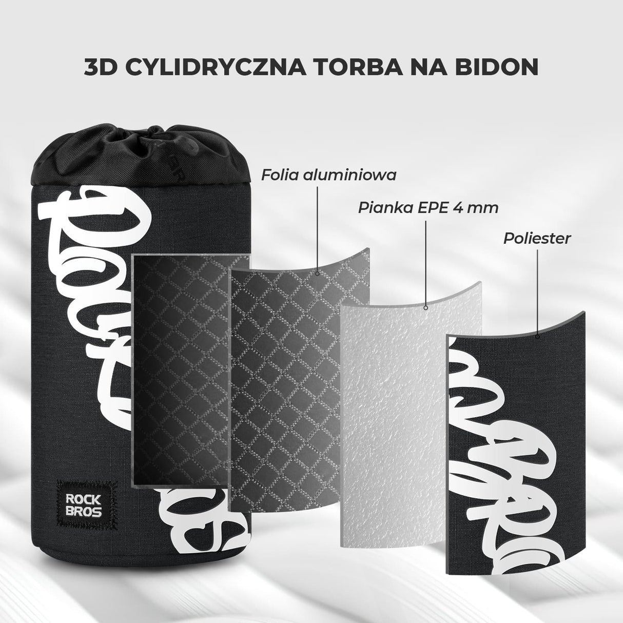 ROCKBROS Torba Na Bidon Rowerowy Łatwy Montaż Duża Pojemność, Uniwersalna 1L-G004 Torba na bidon rowerowy