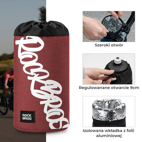 ROCKBROS Torba Na Bidon Rowerowy Łatwy Montaż Duża Pojemność, Uniwersalna 1L-G004 Torba na bidon rowerowy