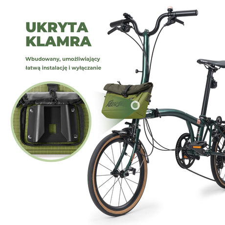 ROCKBROS Torba Na Kierownicę Rowerową Do Rowerów Z Prostą Kierownicą I Brompton 1.8-2.8 L Torba Przednia